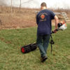 Power broom in use - turf for hire in Melbourne