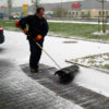 Power broom in use - snow